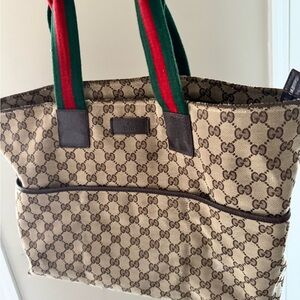 Gucci Beige and Brown Tote Bag